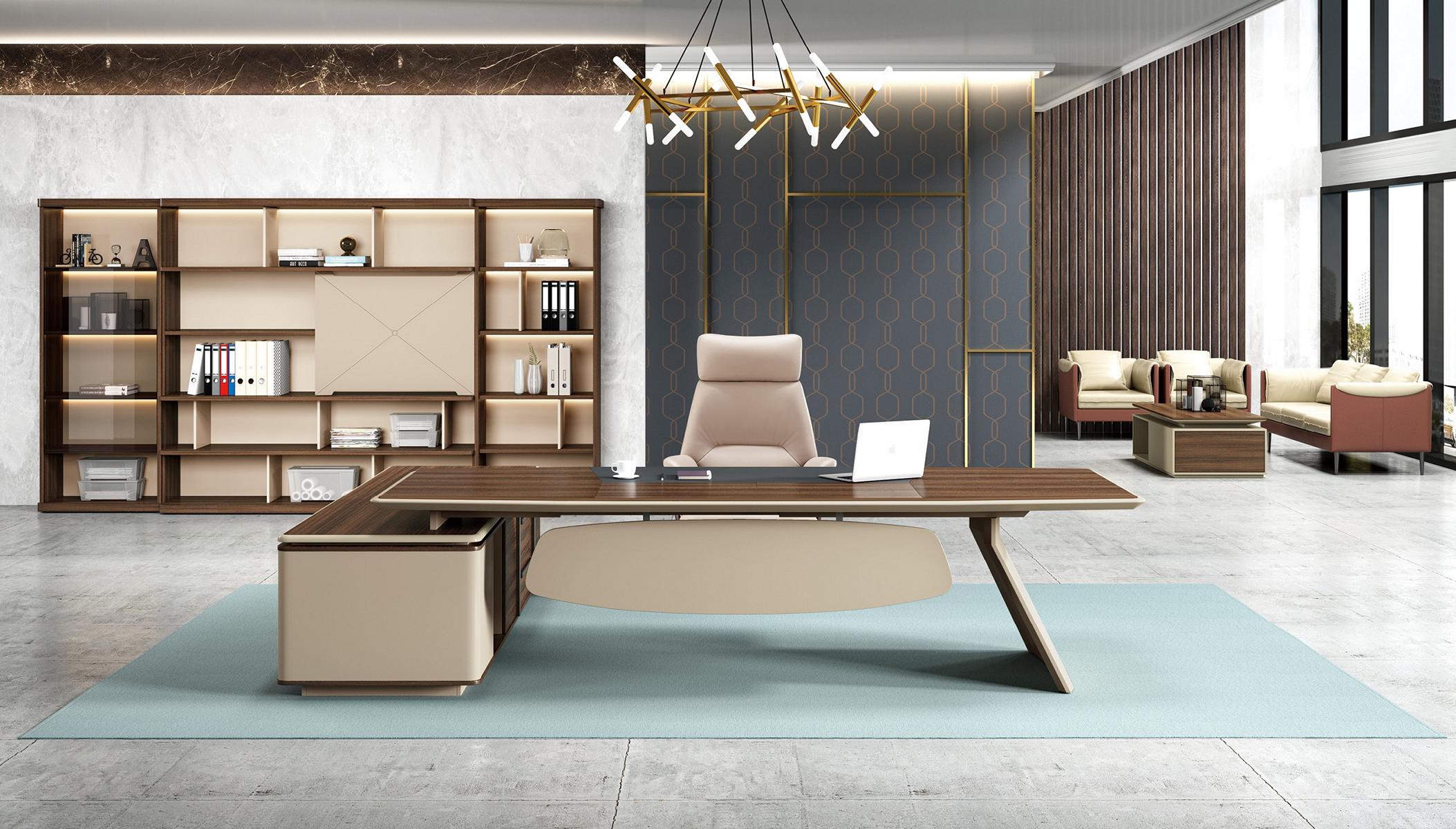 Ameublement de bureau 2 pcs. Ensemble Chef Table Armoire de classement Bureau Tables Étagère